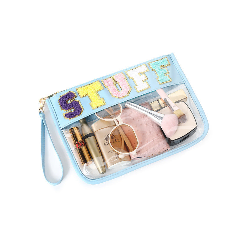 Wholesale Popular Transparent Letter Makeup Bag, Storage Bag, Travel Bag